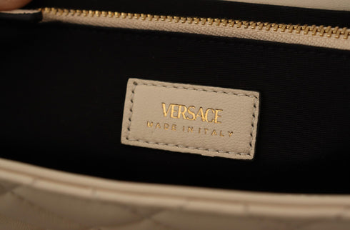 Versace White Nappa Leather Medusa Evening Bag